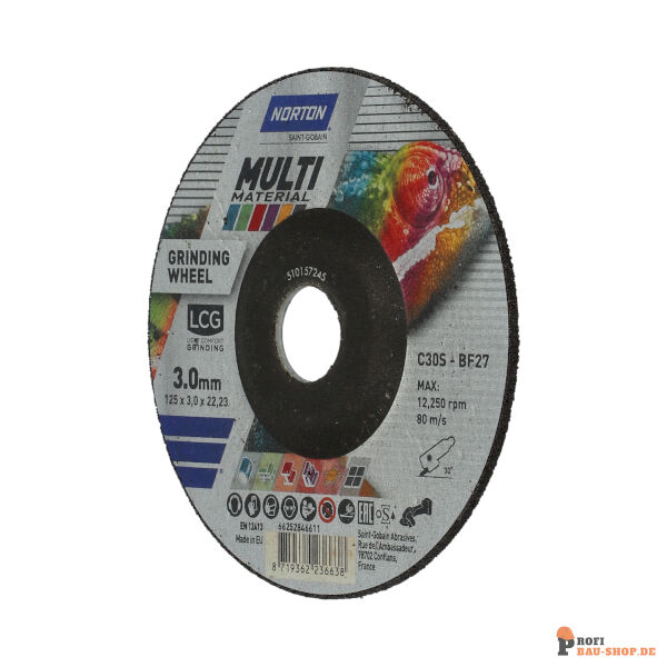 nortonschleifmittel/NORTON_schleifmittel_66252846611 Grinding wheel Angle Grinder Norton MULTI PURPOSE-Concrete + GP + Hard materials-125x3x22.23_196733